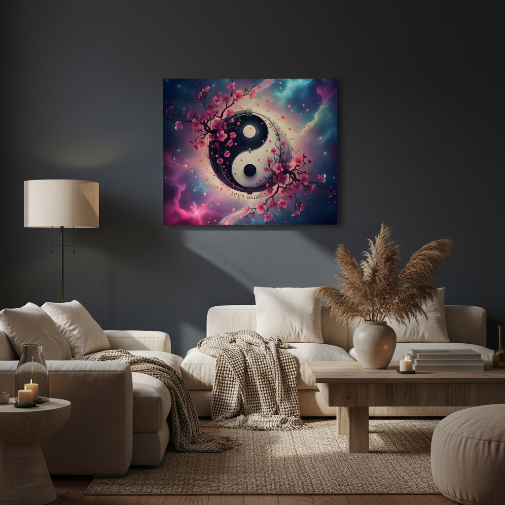Ying and Yang Cosmos Canvas