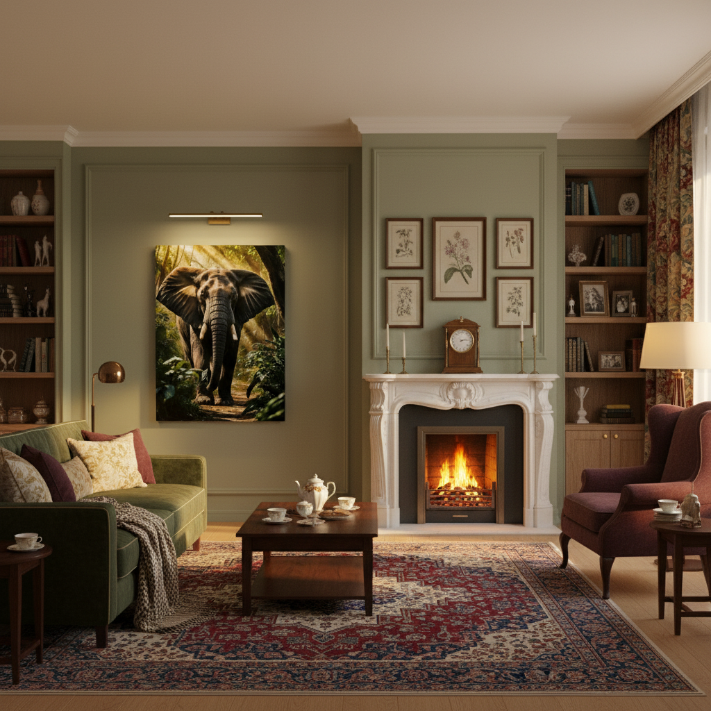 Elephant in woods Canvas