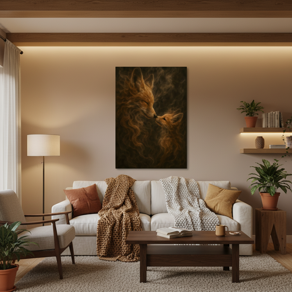Fox and cub Canvas