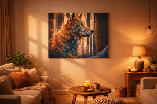 Wolf and nature as one Canvas