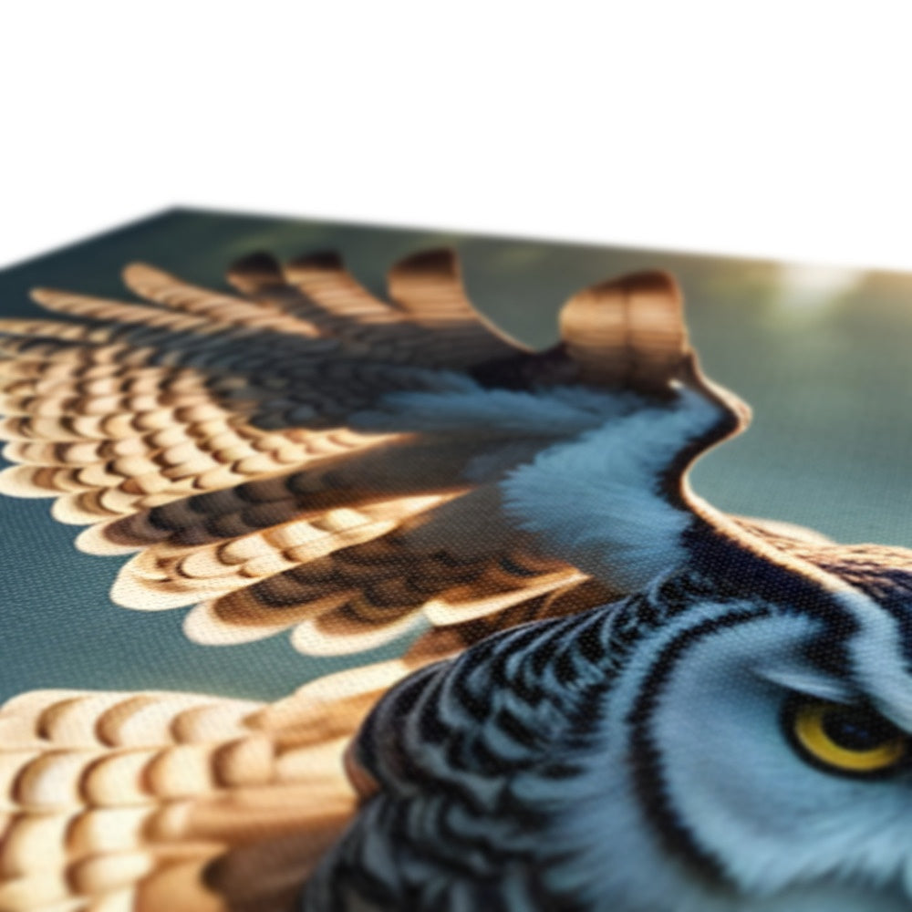 Owl hunting on a lake Canvas