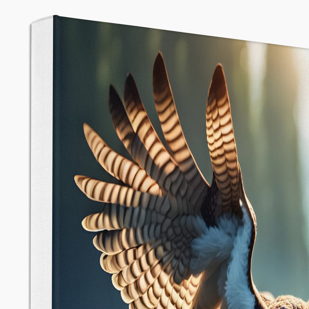 Owl hunting on a lake Canvas